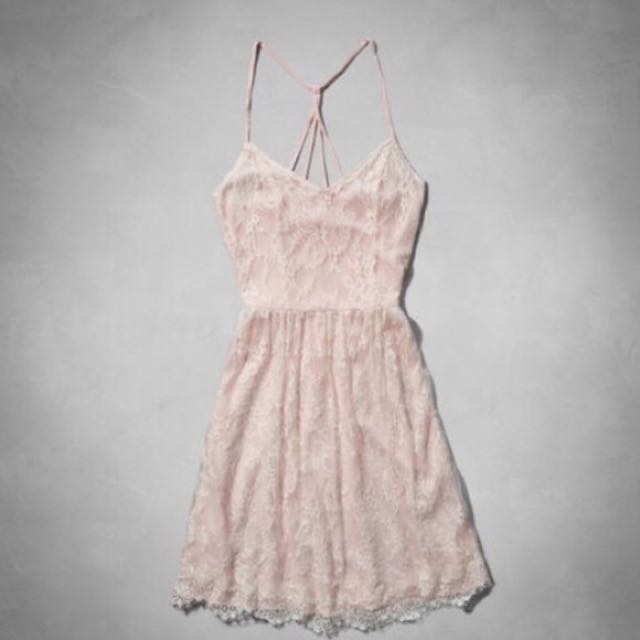 Abercrombie Lace Pink Halter Dress 
