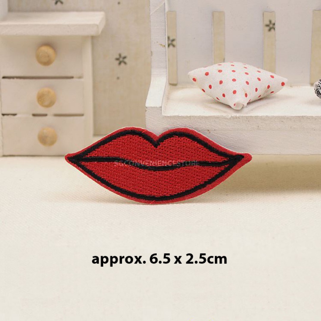Bn Pop Art Diy Fabric Embroidery Iron On Sew On Applique Patch Badge Red Hot Sexy Lips 