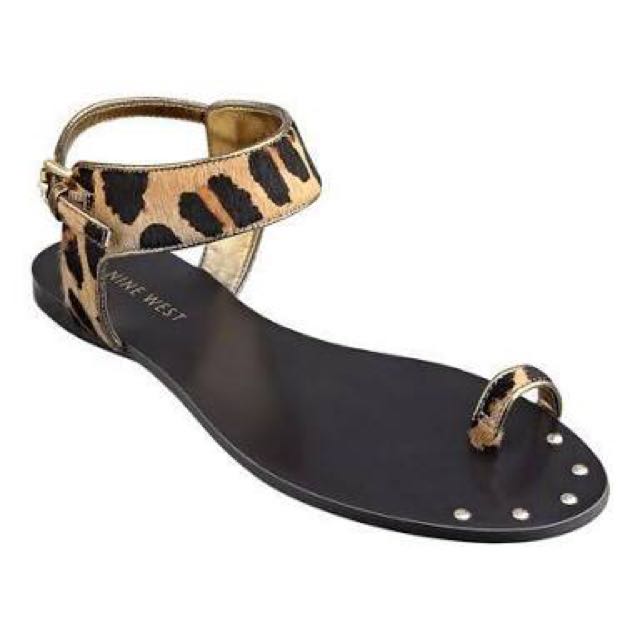 nine west leopard sandals