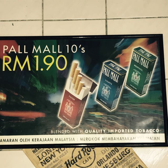 Pall Mall Cigarette Signage Price Antiques Vintage Collectibles