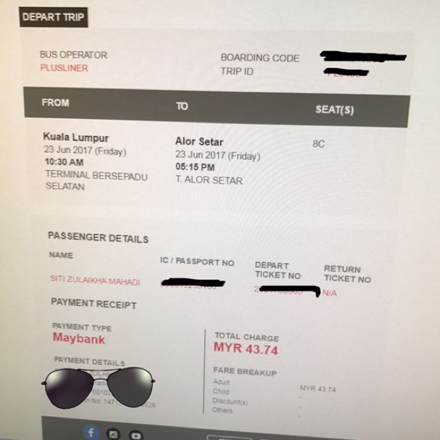 Tiket Raya Bas 23 6 2017 Tbs Ke Alor Setar Rm40 Tickets Vouchers Event Tickets On Carousell