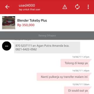 Penipu.... Sdh Dtransfer Barang Belum Dikirim, Di Telp Gak Aktif