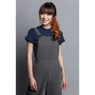 TVD - BAILEY PINAFORE CULOTTES JUMPSUIT IN GREY