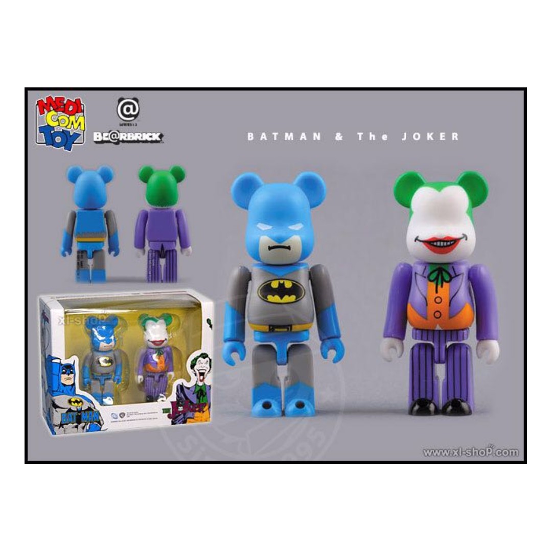 Bearbrick Joker Batman 100% set DC Comics no eye blue Be@rbrick