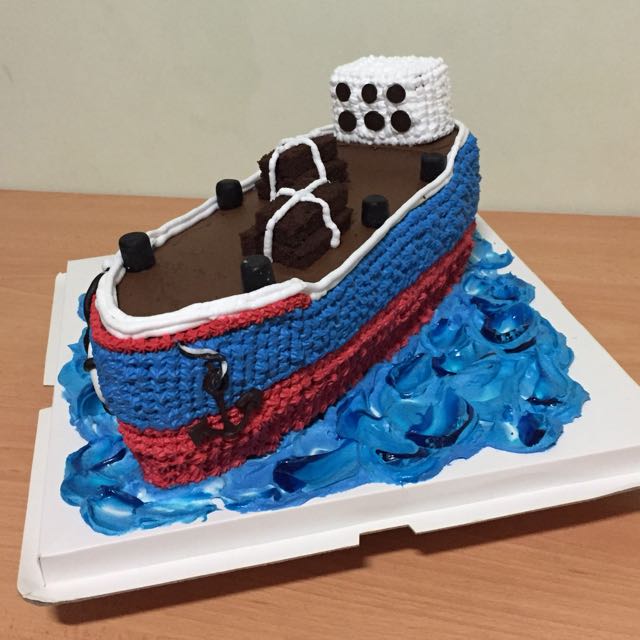Pirate Ship Cake with no fondant ....The cake is shaped like a pirate ship  ..Flavour was chocolate Chip and all the decorations are either… | Instagram