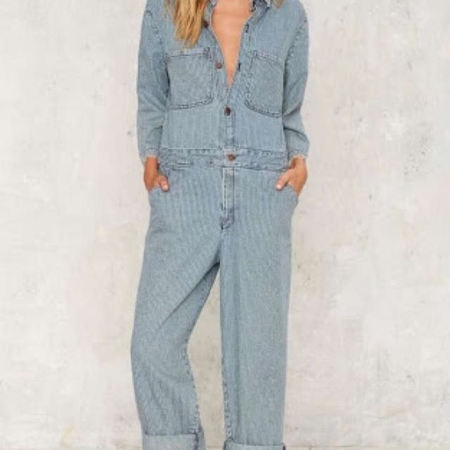nasty gal denim boiler suit