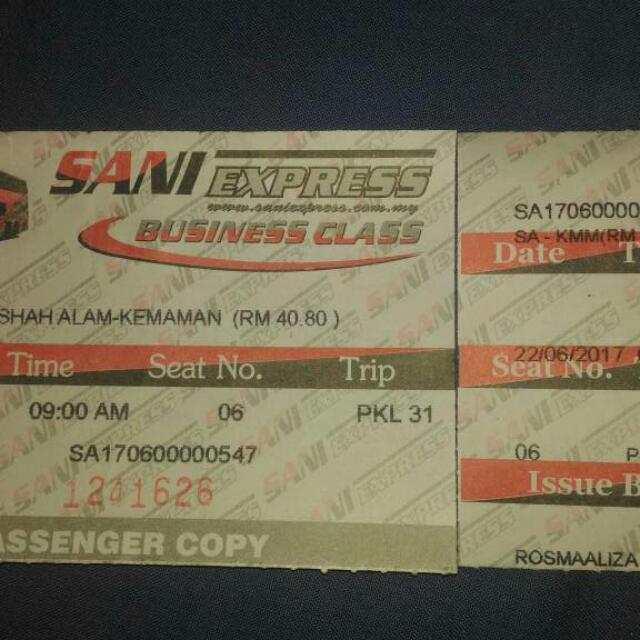 Tiket Bas Sani Ekpress Tickets Vouchers Event Tickets On Carousell