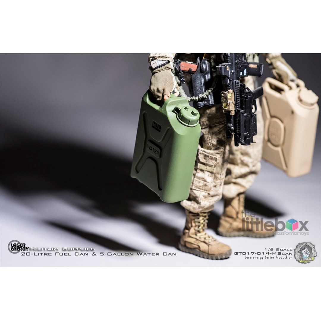 1:6 Scale 1/6 20 Litre Fuel Can (Sand Color) + 5 Gallon Water Can (Olive  Green Color) Jerry Can Military Humvee Us Army, Hobbies & Toys, Toys &  Games On Carousell