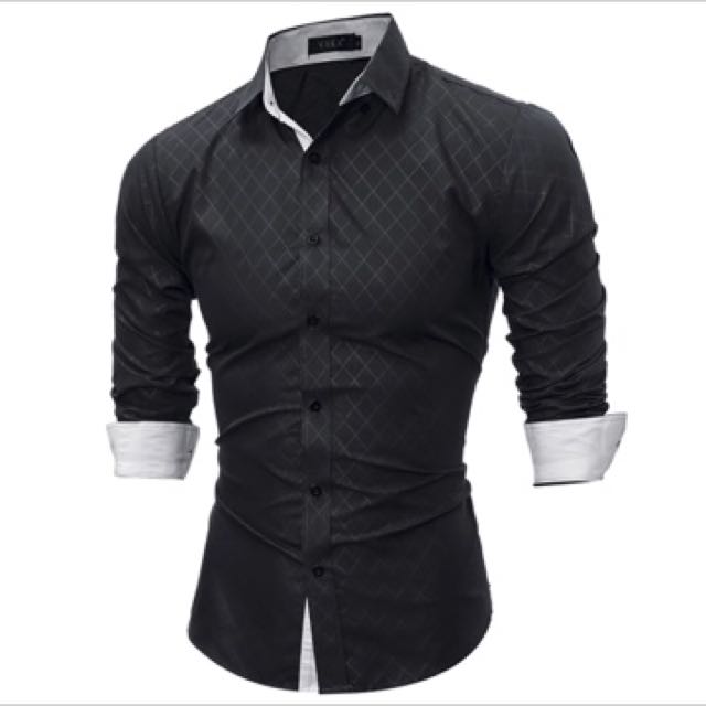 Autumn New 2017 Casual Fashion Brand Business Shirt Long Sleeve Men S Shirts Slim Fit Grid Dress Shirt Men Clothing Size M Xxl Q Men S Fashion Clothes On Carousell