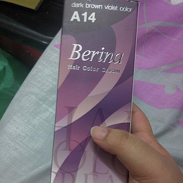 Berina A14 Dark Brown Violet Hair Dye Cream Health Beauty