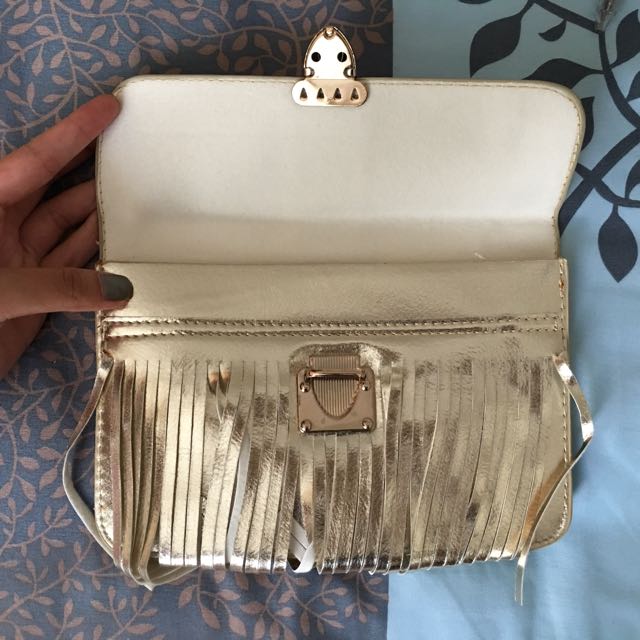 gold fringe bag