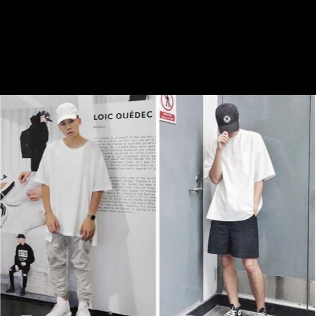 Instock Oversized Men S Plain Korean Tee White Men S Fashion Clothes On Carousell All korean fashion items up to 70% off! instock oversized men s plain korean tee white