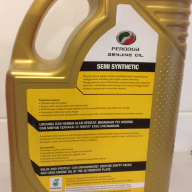 Minyak Hitam Semisenthetic Gold Original Perodua Free Oil 