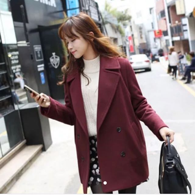 Maroon trench cheap coat women's