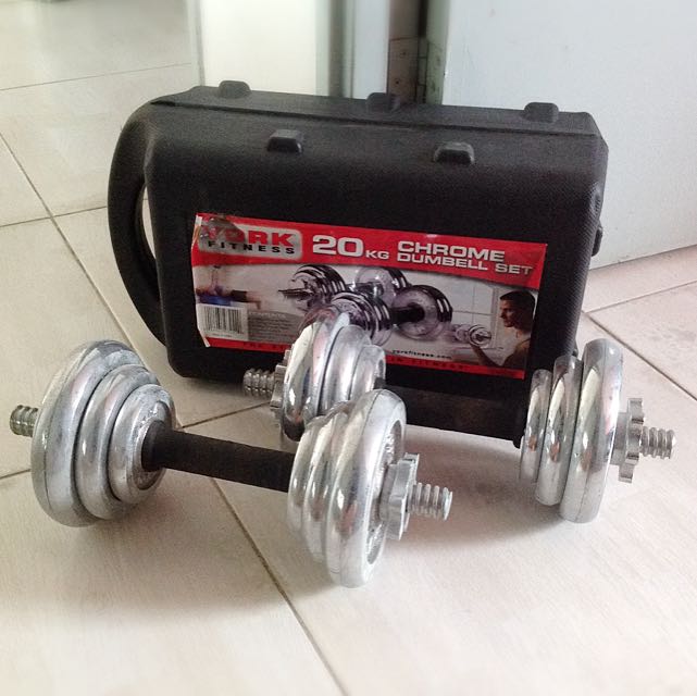 York fitness 20kg dumbbell discount set