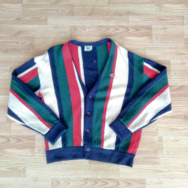Lacoste striped cardigan clearance