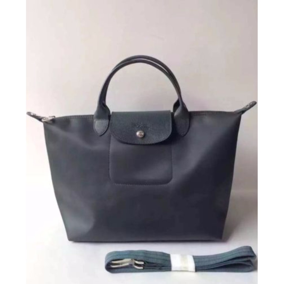 Longchamp Neo Medium Graphite Gray Bag 