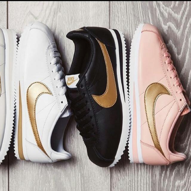 nike cortez womens pink gold