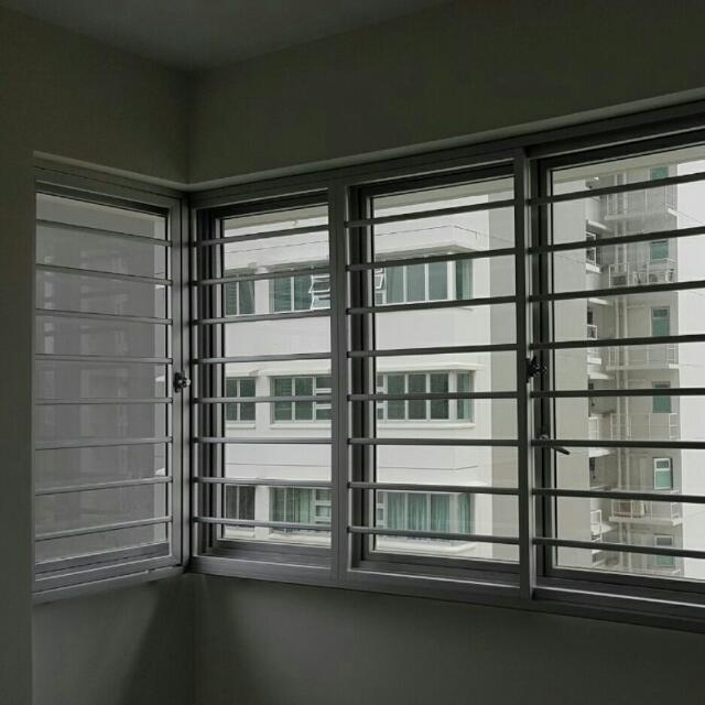 Aluminium Grilles Sliding Window For Bto Hdb Furniture Home Decor On Carousell