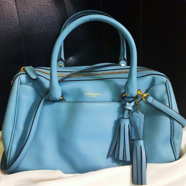 Coach Baby Blue Satchel Bag, Women's Fashion, Bags & Wallets, Tote Bags