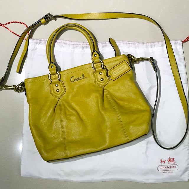 coach yellow sling bag