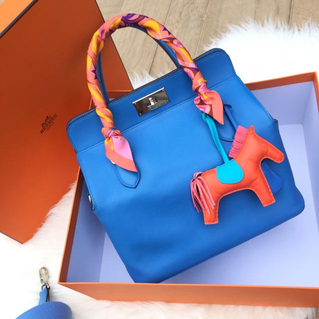 Hermes Toolbox 20 Bleu Paradis Swift, Luxury, Bags & Wallets on Carousell