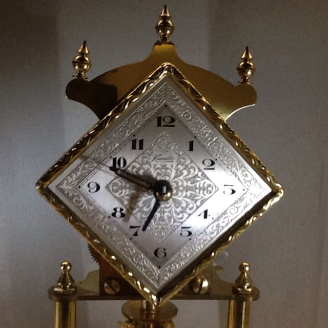 Vintage Kundo 400 Day Anniversary Clock W/glass Dome. H9", Hobbies & Toys, Memorabilia