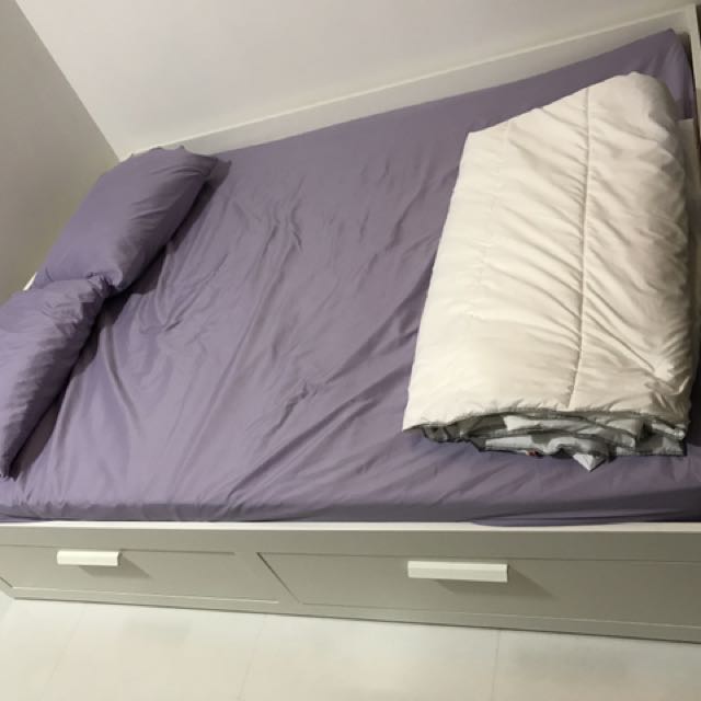 Accept Vouchers (Brimnes Ikea Bed), Furniture & Home Living, Furniture, Bed Frames & Mattresses