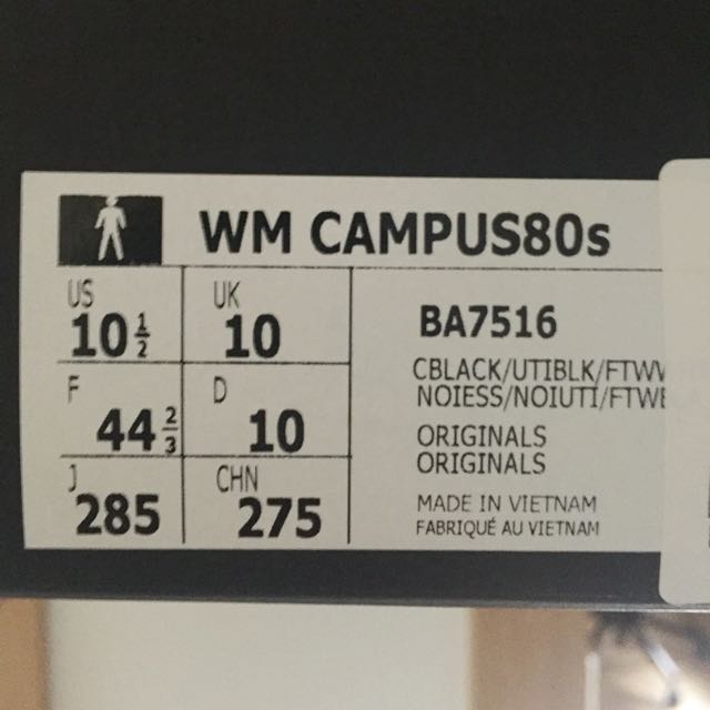 Adidas Campus 80s x White Mountaineering Black, Men's Fashion