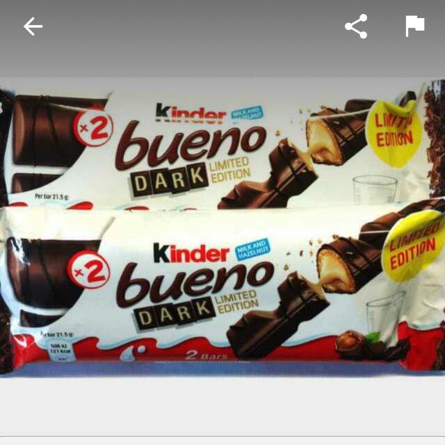 Kinder Bueno Dark Limited Edition Food Drinks Packaged Snacks On Carousell