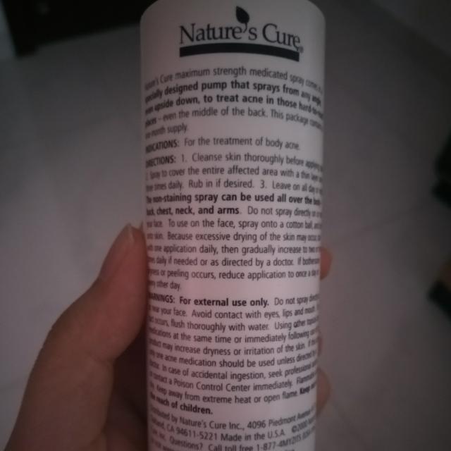 Nature S Cure Body Acne Treatment Spray Health Beauty Bath Body On Carousell