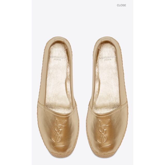 Ysl gold espadrilles cheap