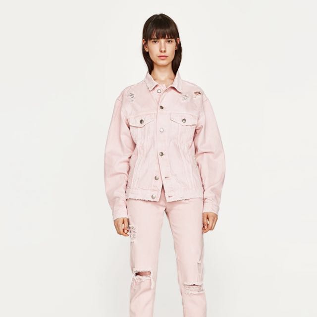 Zara Pink Denim Jacket, Looking For on Carousell