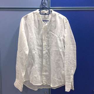 Mandarin Collar Shirt (White)
