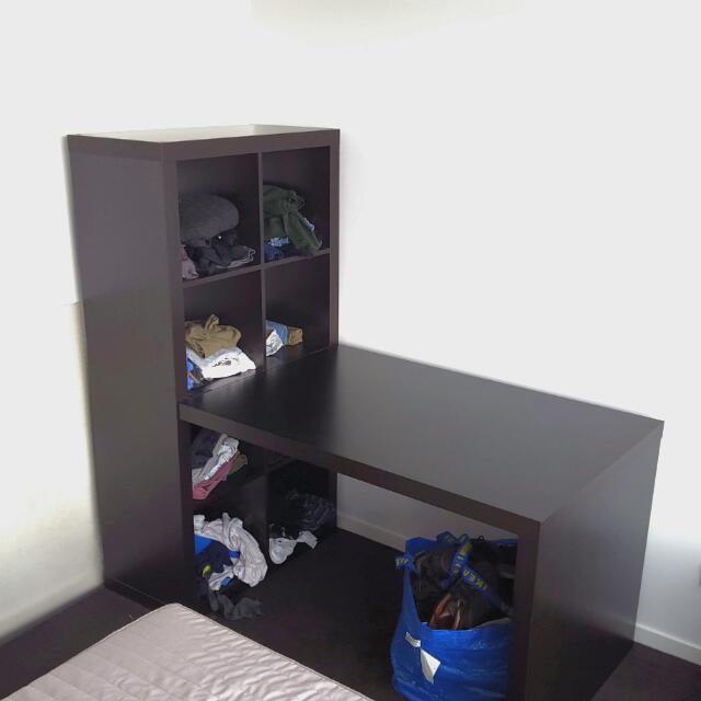 Ikea Desk With Attached Bookcase Home Furniture Furniture On