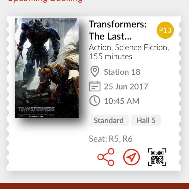 Transformers The Last Knight Tgv Twin Seat Ticket Tickets Vouchers Event Tickets On Carousell