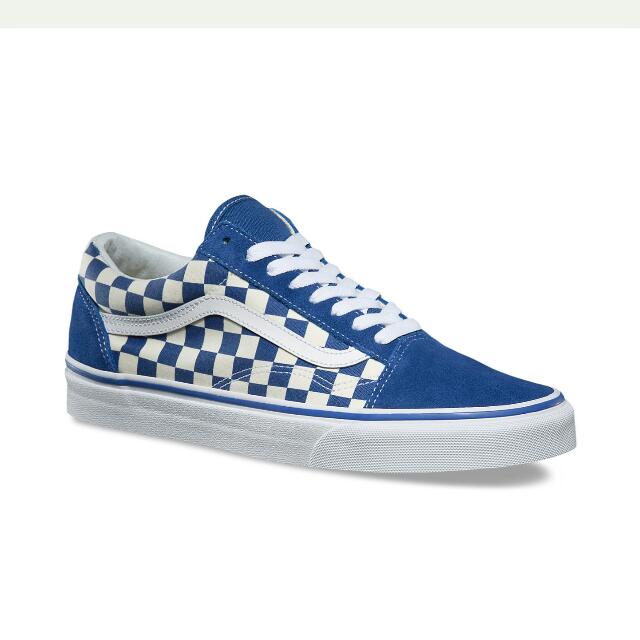 vans primary check old skool blue