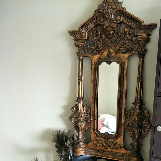 Antique Victorian Wall Mirror, Furniture & Home Living, Home Decor