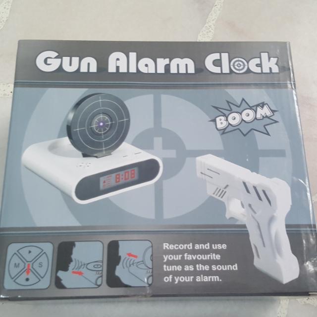 Gun Alarm Clock, Furniture & Home Living, Home Decor, Clocks on Carousell