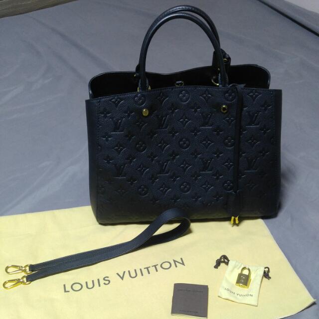 Louis Vuitton Montaigne BB in Noir Empreinte Leather, Luxury, Bags &  Wallets on Carousell