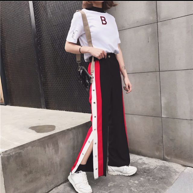 jeans with buttons down the side