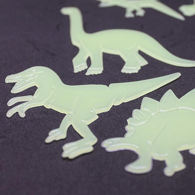 dinosaur stickers - glow-in-the-dark dino wall stickers, babies