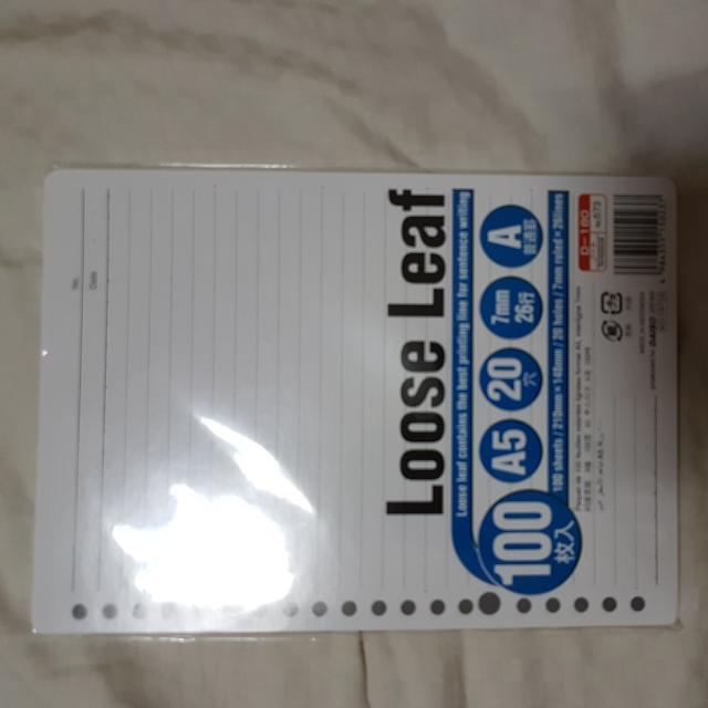 A5 20 Hole 7mm Daiso Paper, Hobbies & Toys, Stationery & Craft