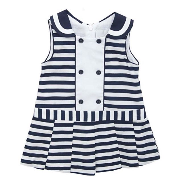 Bn Flash Sale Rare Editions Baby Girl Navy White Stripes Dress