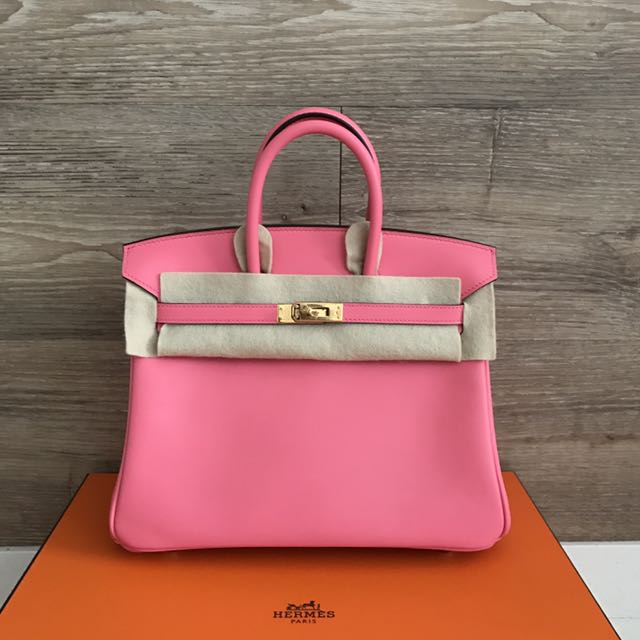 BNIB Hermes Rose Azalea Birkin 25 Swift Ghw, Luxury, Bags & Wallets on ...