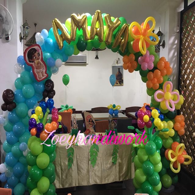 Customised Moana Themed Balloon Decoration Balloon Arch Flower