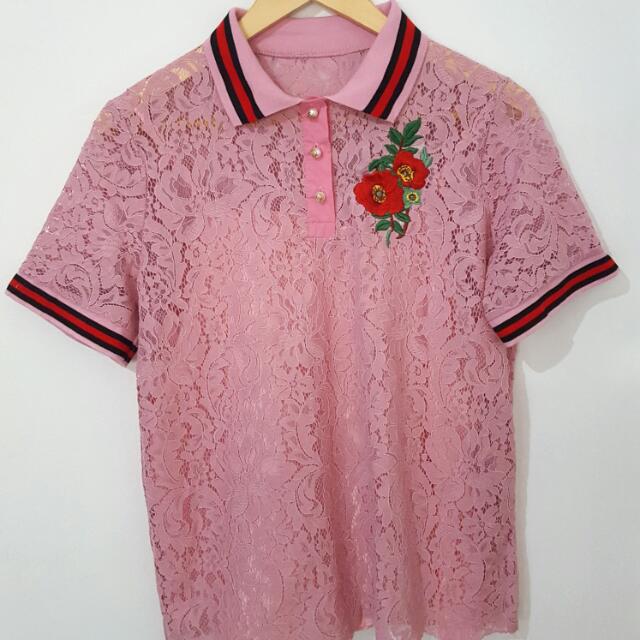 pink gucci polo