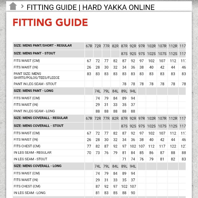 Hard yakka pants size clearance