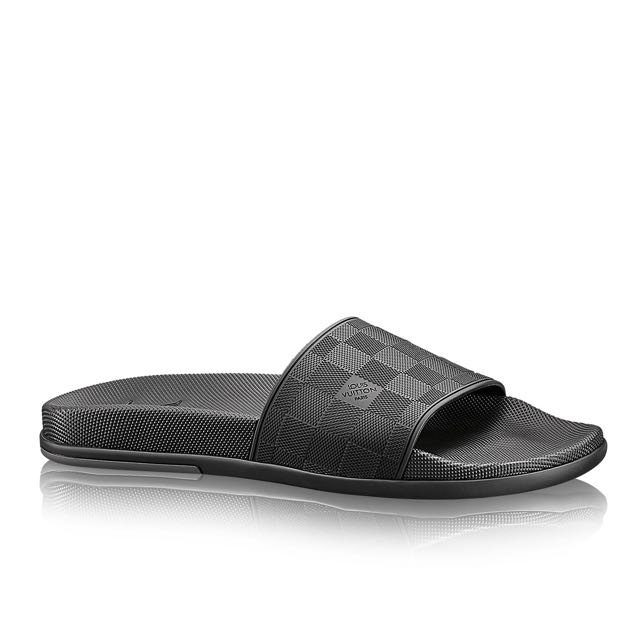 Louis Vuitton Black Satin Madeleine Slide Mule Sandals Size 37.5