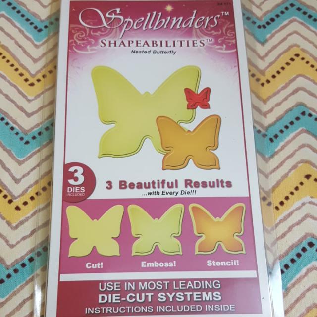 Spellbinders Shapeabilities Nested Butterfly (Category: Craft Supplies & Tools) located in Petaling Jaya. Submitted by hbuns (Listing ID 113368167, Image 3). Description: Spellbinders Shapeabilities Nested Butterflies. 3 Dies. Use with most leading die press systems..